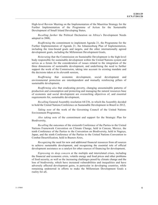 2011 19th Report - Commission on Sustainable Development (CSD) | PDF