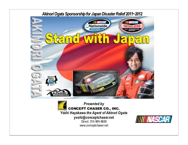 2011 2012 Nascar Driver Akinori Ogata Help Japan Sponsorship Proposal