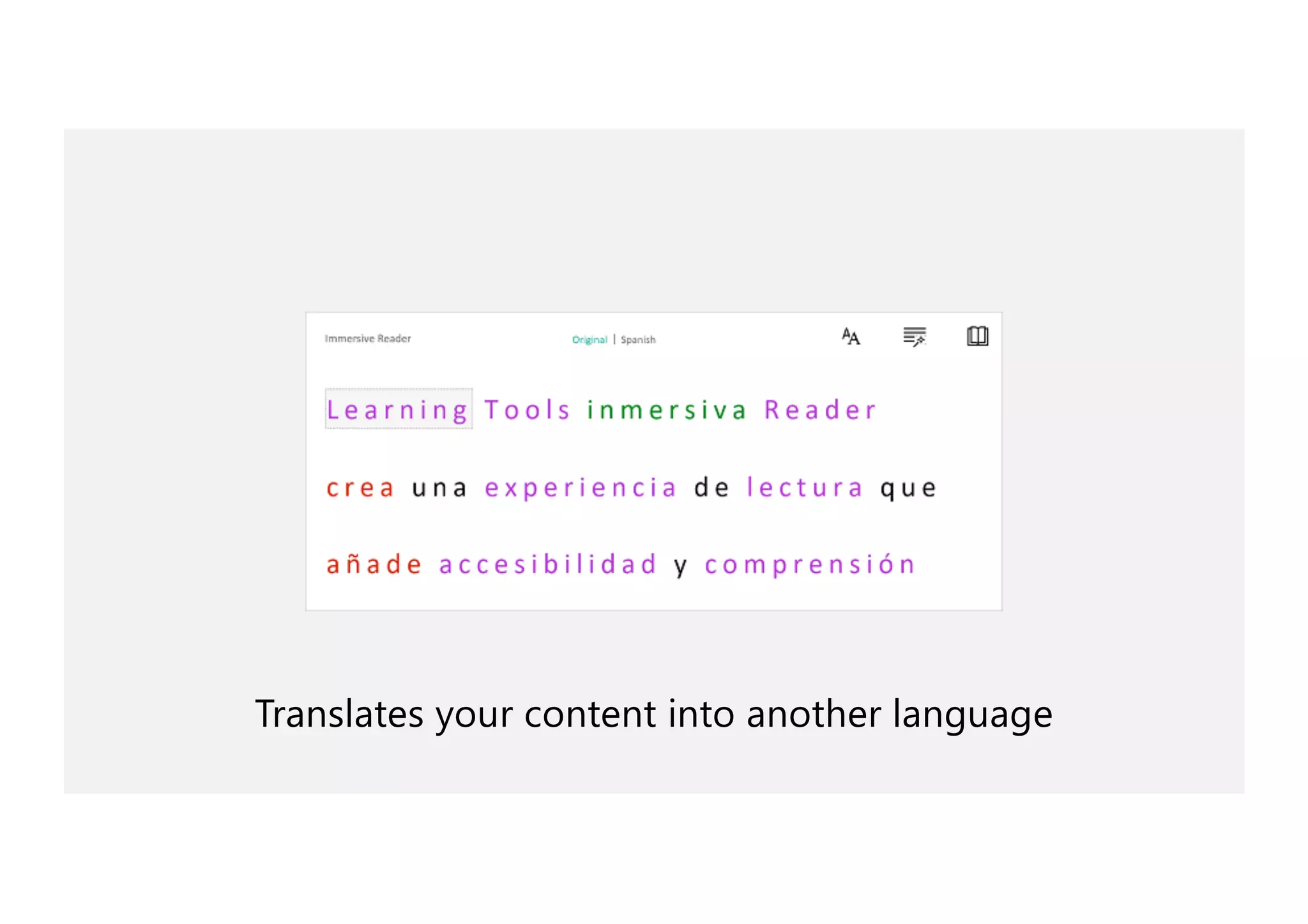 Translates your content into another language
 