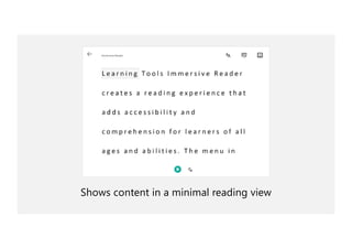 Shows content in a minimal reading view
 