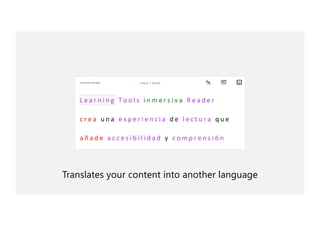 Translates your content into another language
 
