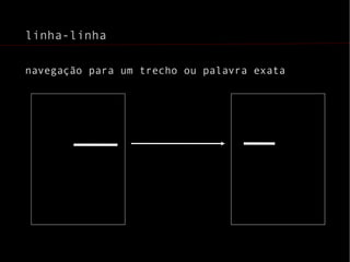 linha-linha navegação para um trecho ou palavra exata 