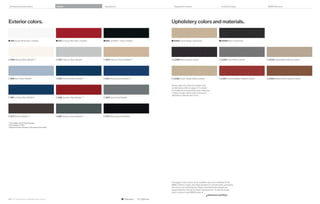 Enhanced performance                                 Colors                               Equipment                                           Equipment charts                                    Technical data                         BMW Services




Exterior colors.                                                                                                                               Upholstery colors and materials.


  Alpine White (Non-metallic)                         A Crimson Red (Non-metallic)     Jet Black,  (Non-metallic)                 KAGE Cream Beige Leatherette                        KASW Black Leatherette




 A Mineral White Metallic,                            Titanium Silver Metallic       A Platinum Bronze Metallic,                  LCSW Black Dakota Leather                           LCAD Gray Dakota Leather               LCCX Oyster/Black Dakota Leather




  Blue Water Metallic                                A Deep Sea Blue Metallic,      A Montego Blue Metallic,                     LCGE Cream Beige Dakota Leather                     LCD Corel Red/Black Dakota Leather    LCD Saddle Brown Dakota Leather


                                                                                                                                               Please refer to the Recommended color
                                                                                                                                               combinations chart on page  for details
                                                                                                                                               on limitations and exclusivity when selecting
                                                                                                                                                Series Coupe exterior paint colors and
                                                                                                                                               upholstery materials and colors.
  Le Mans Blue Metallic                              A Vermilion Red Metallic,      A Space Gray Metallic




 A Mojave Metallic,                                  A Tasman Green Metallic,        Black Sapphire Metallic


 Not available with M Sport Package.
 Not available in is.
 Requires M Sport Package in all models except is.




                                                                                                                                               The pages in this section show available colors and materials for the
                                                                                                                                               BMW  Series Coupe. Use these samples to compare paint, upholstery,
                                                                                                                                               trim colors and combinations. Please note that these samples are
                                                                                                                                               representations; they are not exact reproductions. To see the actual
                                                                                                                                               colors, visit your local BMW center or
                                                                                                                                                                                       bmwusa.com/byo
44 45 Upholstery materials and colors                                                                              Standard       Optional
 