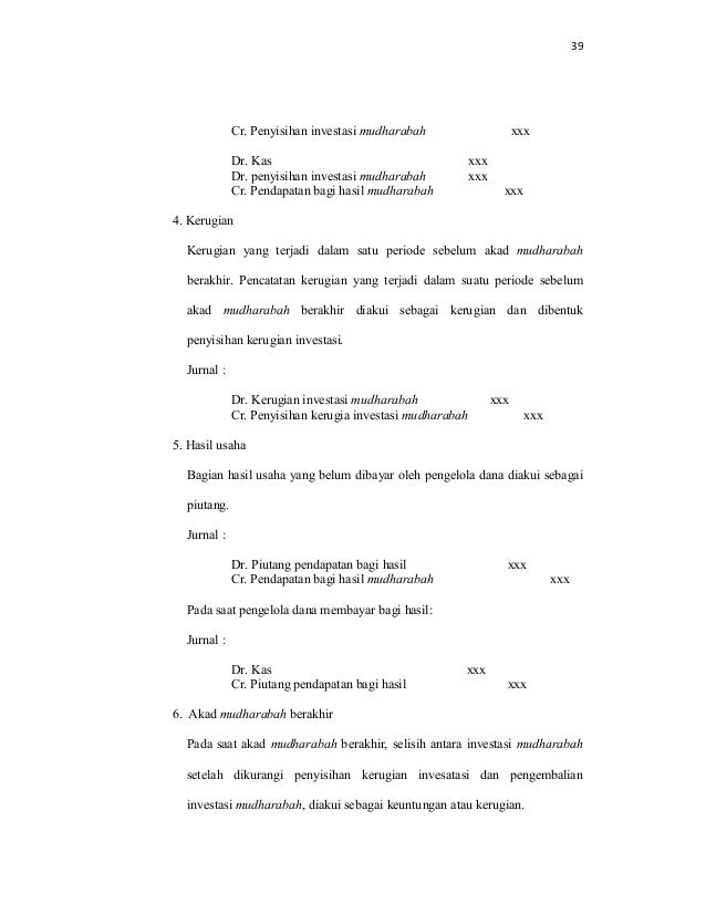 Peranan Akuntansi Syariah Terhadap Pembiayaan Mudharabah Di Bank Muam