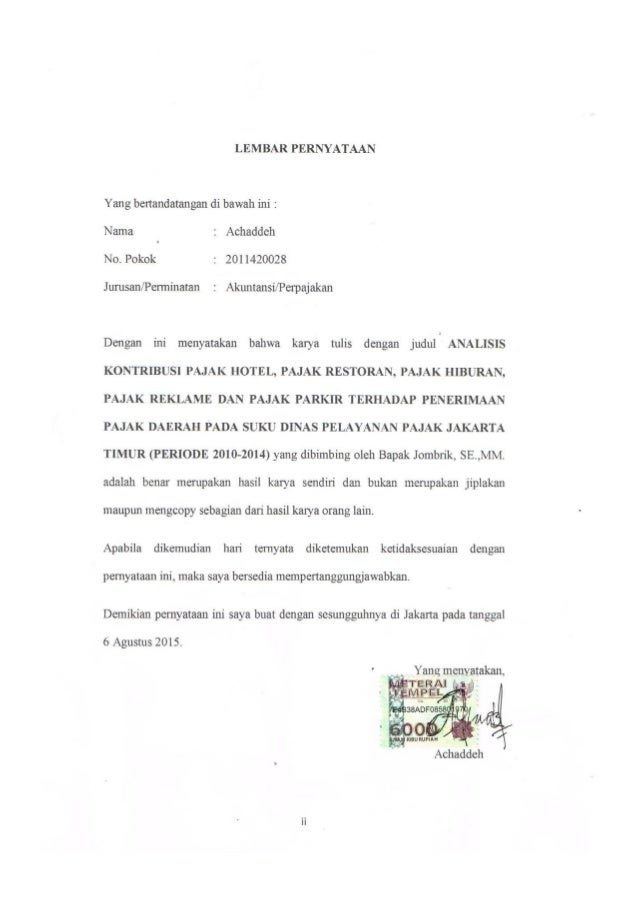 ANALISIS KONTRIBUSI PAJAK HOTEL, PAJAK RESTORAN, PAJAK 