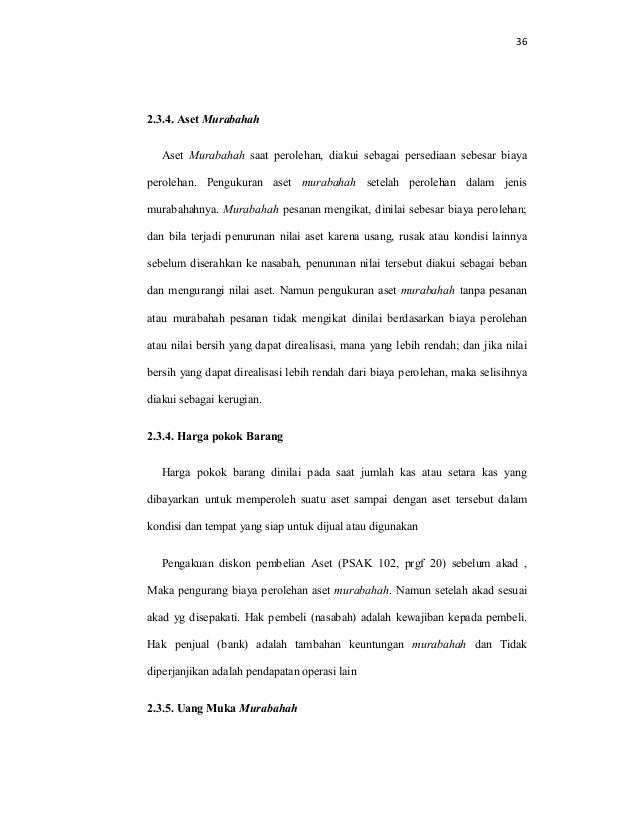 Perlakuan Akuntansi Dalam Pembiayaan Murabahah Di Bank Muamalat