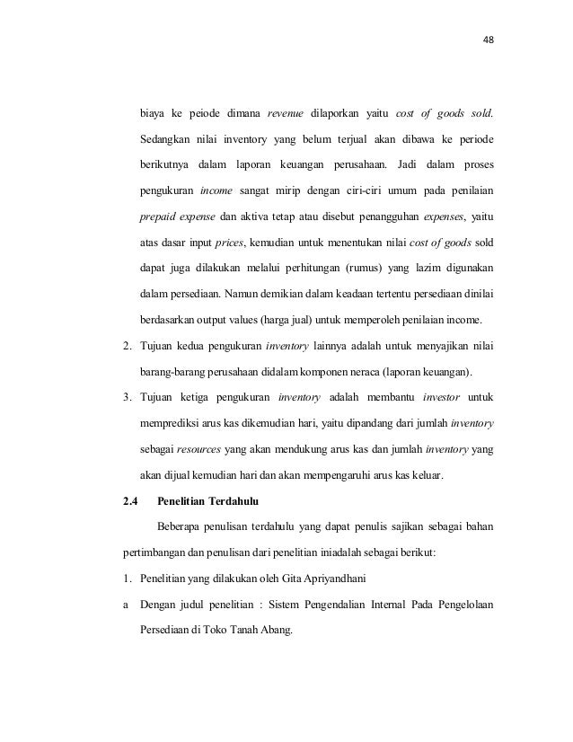 Analisis Pengendalian Internal Atas Persediaan Barang Dagang