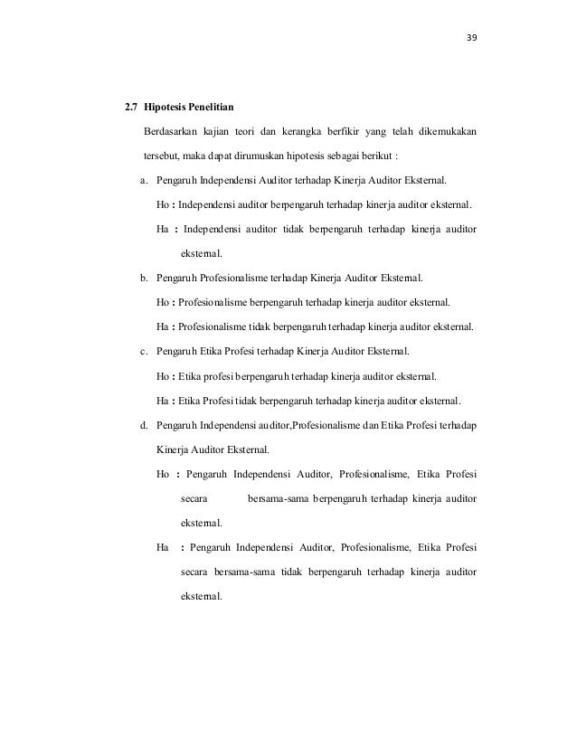 PENGARUH INDEPENDENSI AUDITOR, PROFESIONALISME, DAN ETIKA 