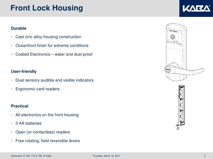 Kaba Generation E 760 Manual