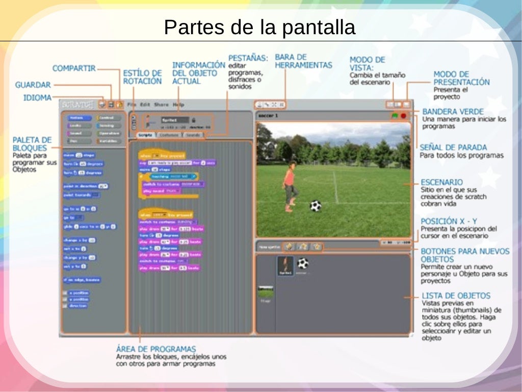Partes de la pantalla