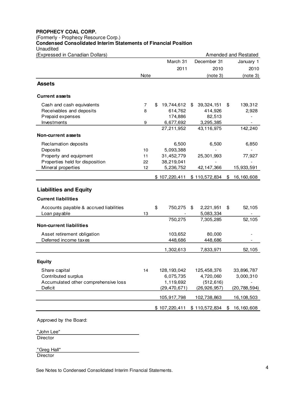 2011 annual audited financial statements