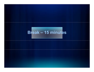 Break – 15 minutes
B   k       i t
 