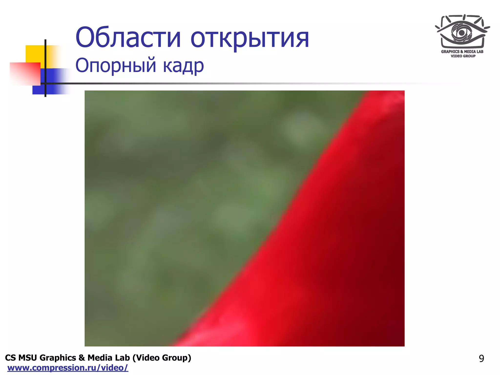 CS MSU Graphics & Media Lab (Video Group)
www.compression.ru/video/
Only for
Maxus 
Области открытия
Опорный кадр
9
 