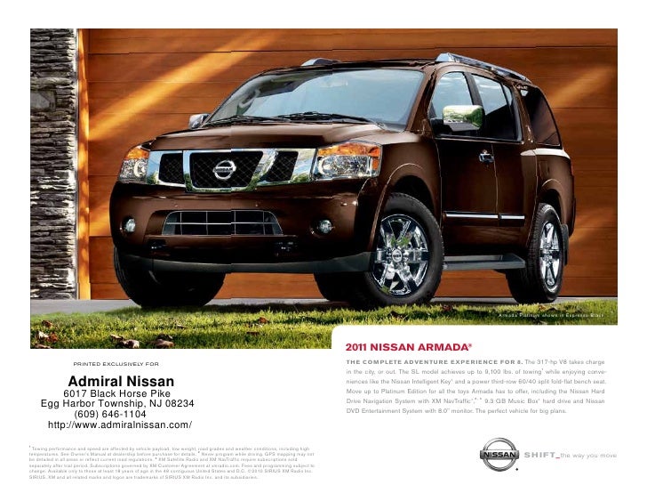 2011 Admiral Nissan Armada Egg Harbor Township NJ 2011 Admiral Nissan Armada Egg Harbor Township NJ