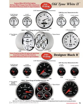 Auto Meter 1237 Old Tyme White II 2-1/16 Short Sweep Electric Water Temperature Gauge 