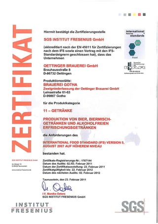 2011 Bg Ifs Zertifikat