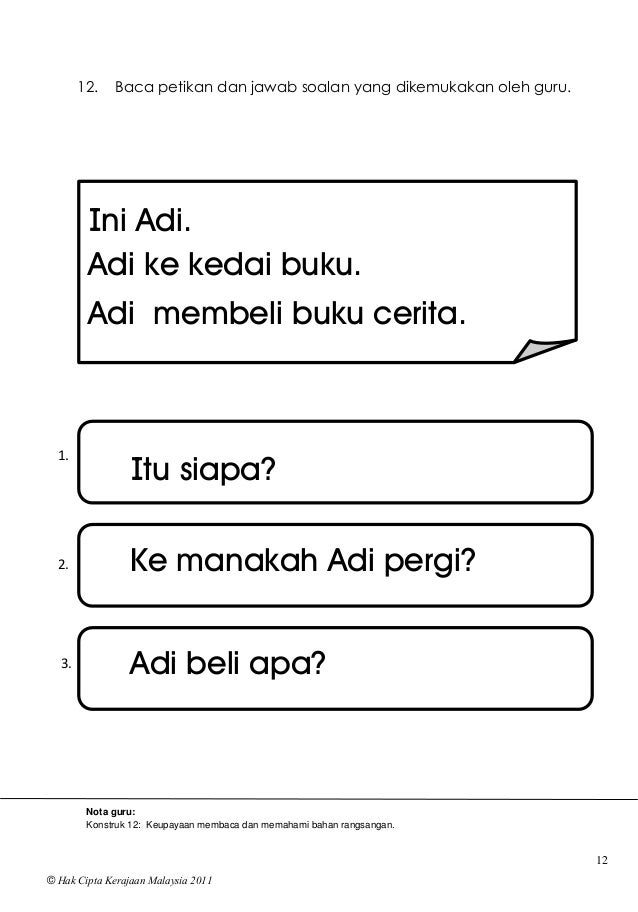 Soalan Literasi Bahasa Melayu Tahun 1 - Malacca y