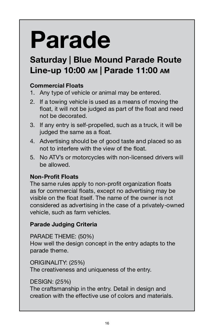 2011 Blue Mound Fall Festival Booklet