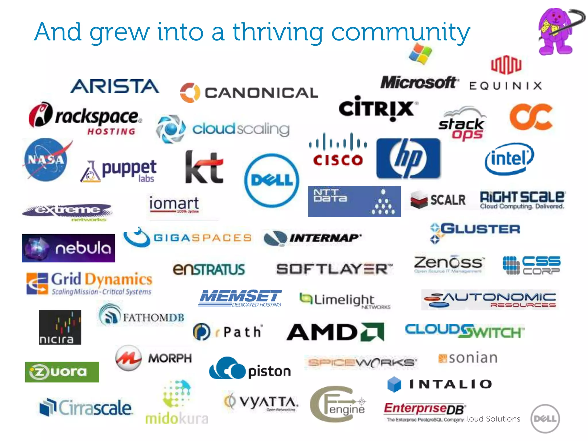 And grew into a thriving community




                             Revolutionary Cloud Solutions
 