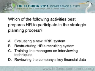 Competency ModelsA set of behaviors encompassing skills, knowledge, abilities, and personal attributesMay be defined on an organizational or individual basisCore competencies differentiate an organization from its competition and provides for a competitive advantage