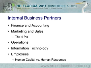 Organizational DevelopmentEnhances the effectiveness of an organization and the well-being of its membersOccurs on both a large & small scale Is change managementPrimary roles for HR professionals:Serve as change agentsConduct evaluations of OD interventions