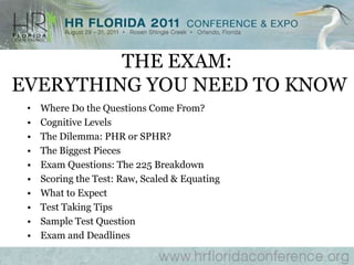 THE EXAM: EVERYTHING YOU NEED TO KNOWWhere Do the Questions Come From?