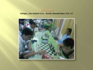Tabligan, John Gabriel 2039 – Sumile, Kenneth Ryan 2092 0-1
 