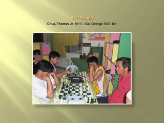 Chua, Thomas Jr. 1815 – Go, George 1923 0-1
 