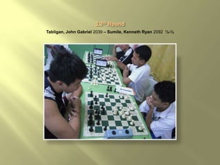 Tabligan, John Gabriel 2039 – Sumile, Kenneth Ryan 2092 ½-½
 