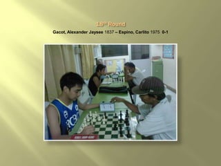 Gacot, Alexander Jaysee 1837 – Espino, Carlito 1975 0-1
 