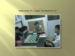 Espino, Carlito 1975 – Tabligan, John Gabriel 2039 1-0
 