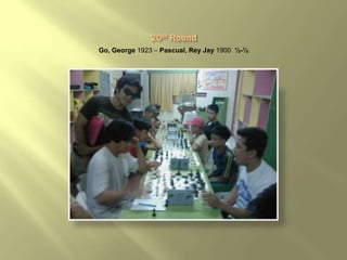 Go, George 1923 – Pascual, Rey Jay 1900 ½-½
 