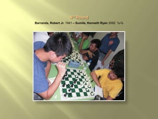 Barranda, Robert Jr. 1941 – Sumile, Kenneth Ryan 2092 ½-½
 