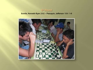 Sumile, Kenneth Ryan 2092 – Pasuquin, Jefferson 1904 1-0
 