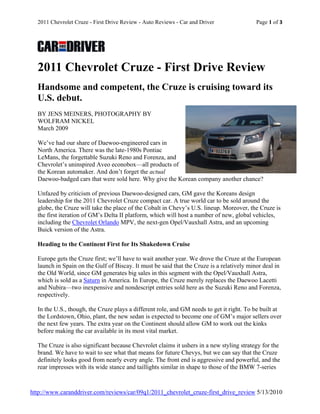 Car Clash: Chevy Cruze vs. Opel Astra