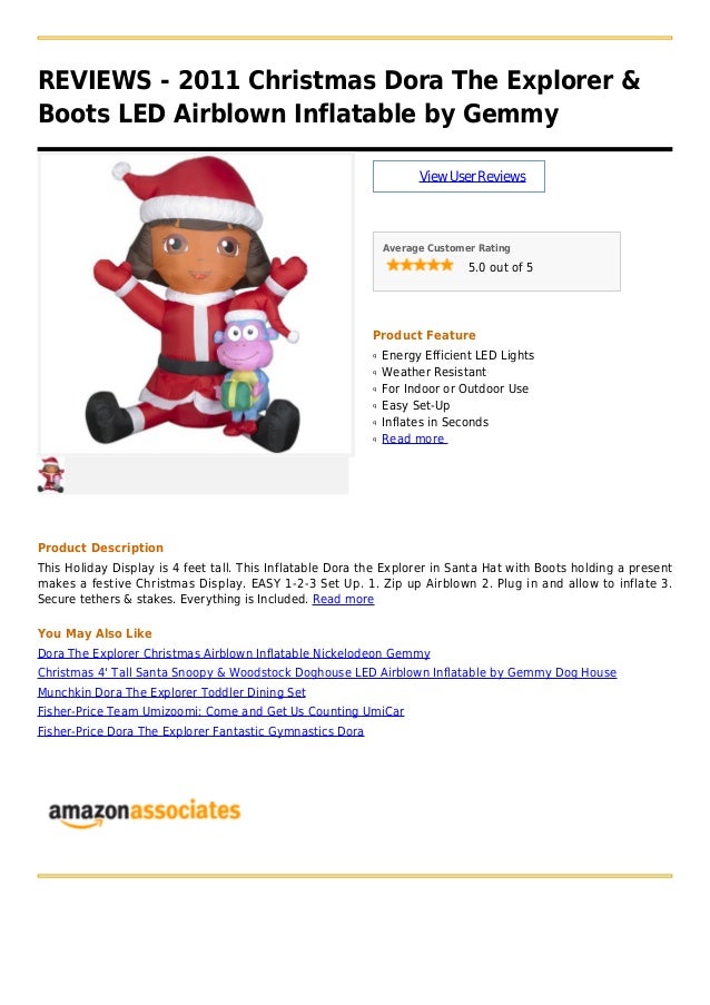 2011 christmas dora the explorer & boots led airblown inflatable by gemmy