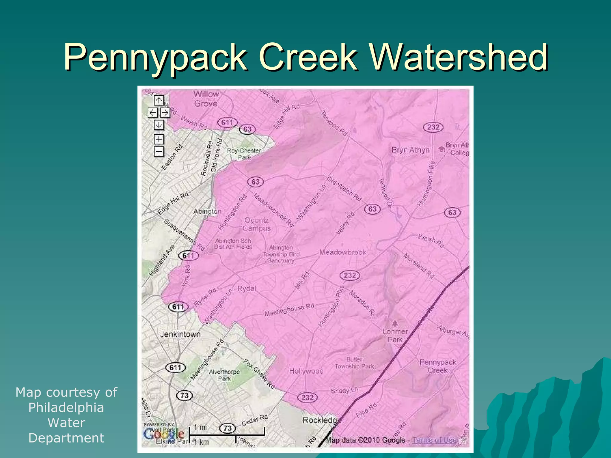 Pennypack Creek Watershed Map courtesy of Philadelphia Water Department 