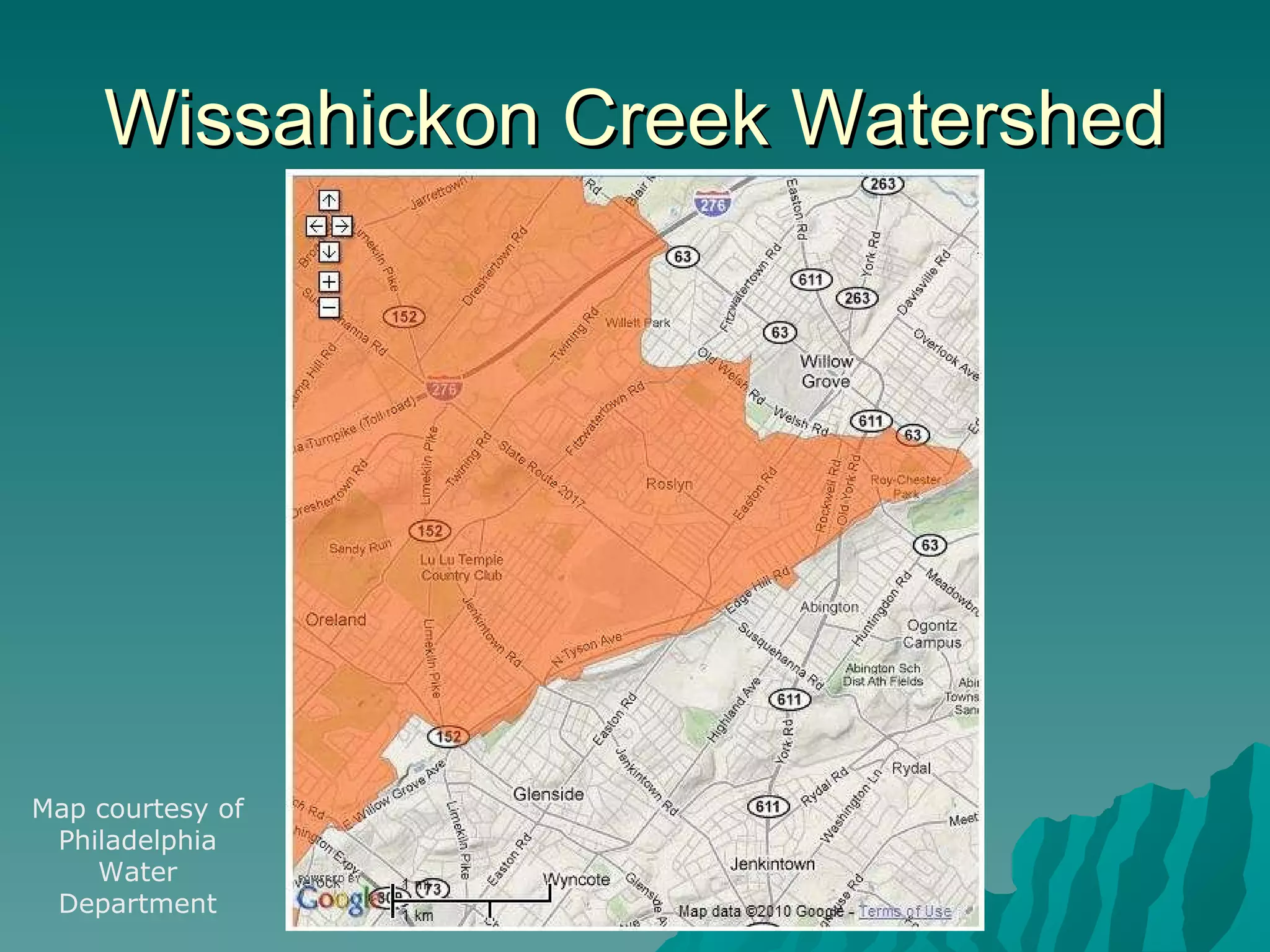 Wissahickon Creek Watershed Map courtesy of Philadelphia Water Department 
