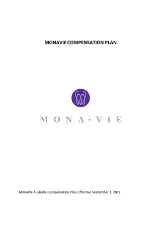 MONAVIE COMPENSATION PLAN




MonaVie Australia Compensation Plan, Effective September 1, 2011
 