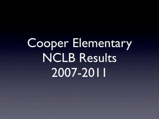 Cooper Elementary
  NCLB Results
   2007-2011
 