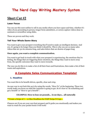 2011 copy writing module   mastermind group