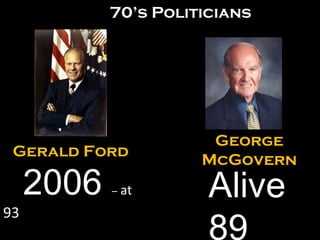 George McGovern Gerald Ford 2006  –  at  93 Alive 89 70’s Politicians 