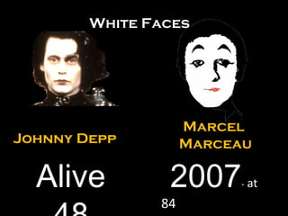 Marcel Marceau 2007 -  at  84 Johnny Depp White Faces Alive 48 