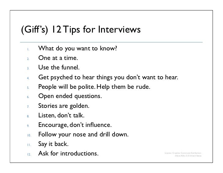 tips for interviews
