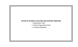 OFFICE OF SCHOOL FACILITIES AND SUPPORT SERVICES
 