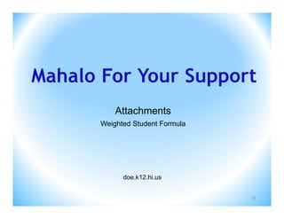 Attachments
Weighted Student Formula




      doe.k12.hi.us

                           55
 