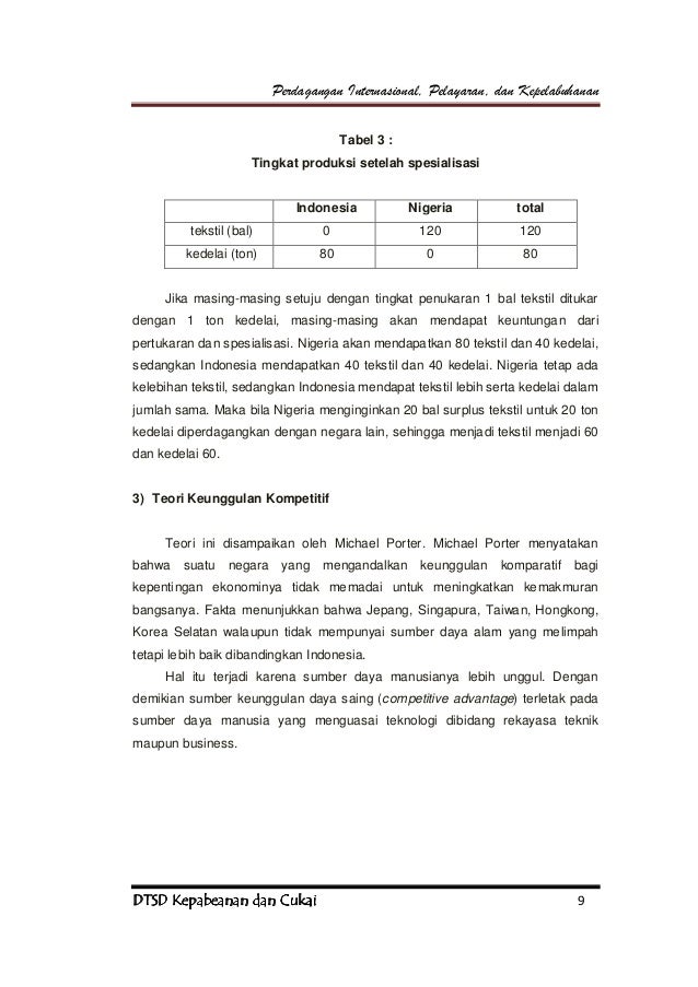Perdagangan internasional, pelayaran dan kepelabuhanan