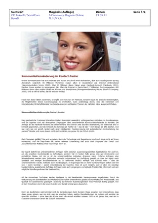 Suchwort                 Magazin (Auflage)           Datum      Seite 1/3
CC Zukunft / SocialCom   E-Commerce Magazin Online   19.05.11
Bonelli                  PI / UV k.A.
 