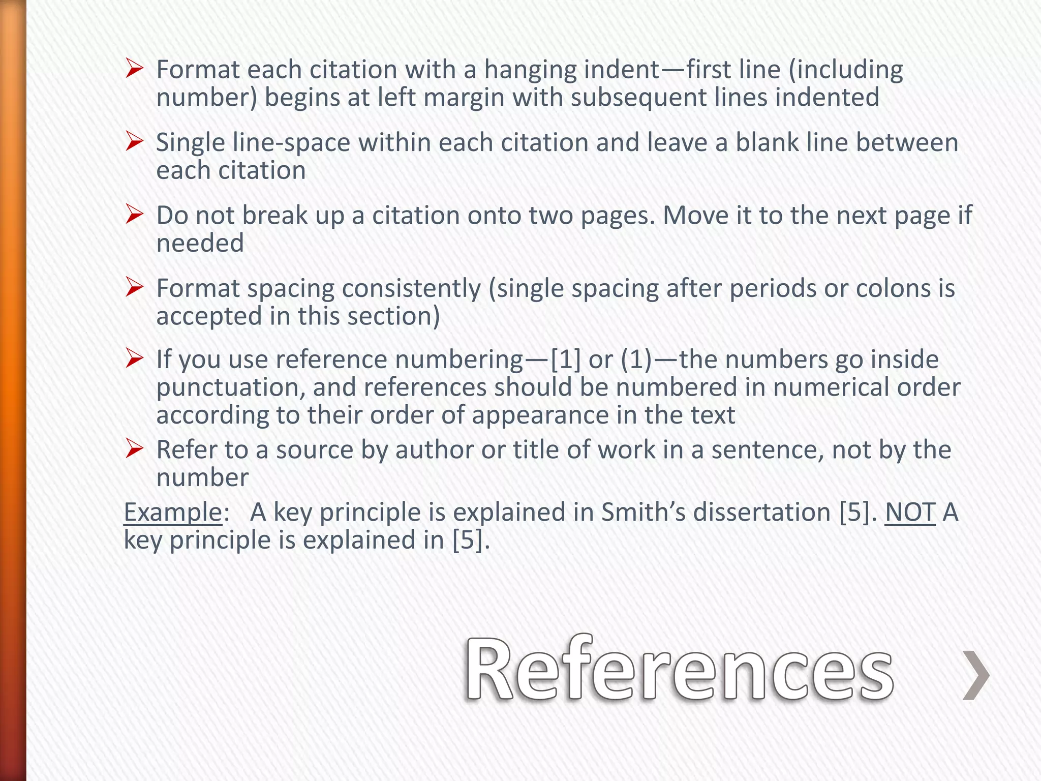 Bibliography or Reference List begins with a half-sheet title page; 2 inch top margin for first page