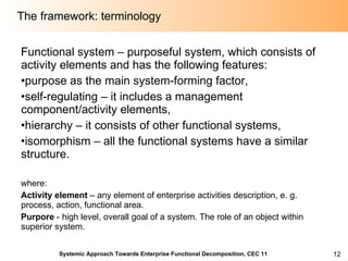 Functional Systems Systemic approach towards enterprise functional decomposition | PPT